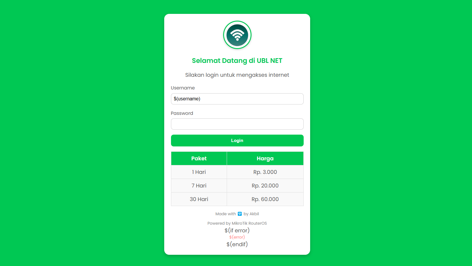 landing page